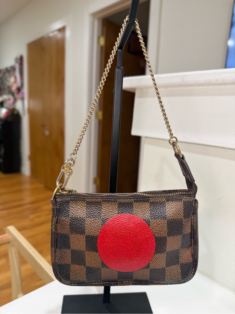 Louis Vuitton Damier Ebene Trunks and Bags Mini Pochette Accessoires Bag Brown